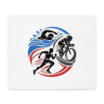 Triathlon – Schwimmen Radfahren Laufen - Mousepad (Querformat) - Weiß - Vorne