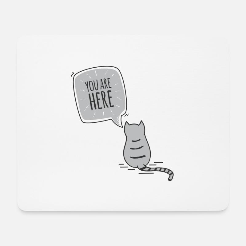 Katze - Mousepad (Querformat) - Weiß