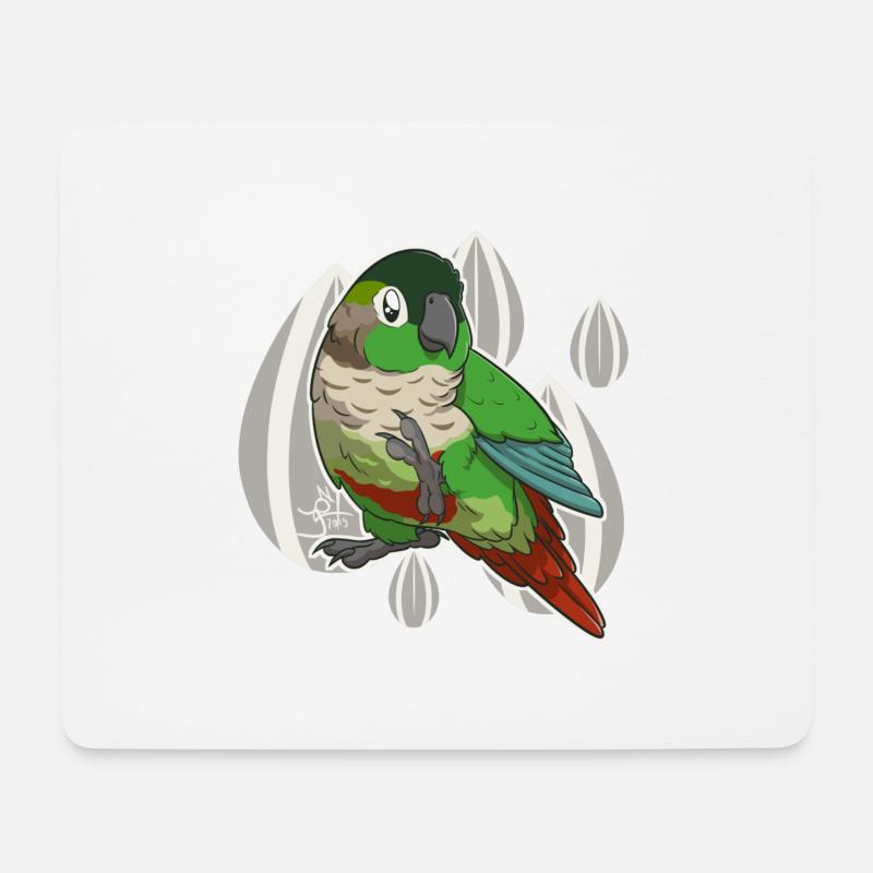 Süße grüne Wange conure - Mousepad (Querformat) - Weiß