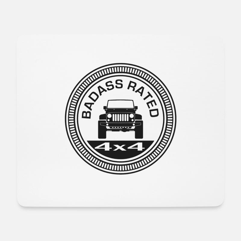 The "Rated" Stickers: Badass Rated - Mousepad (Querformat) - Weiß