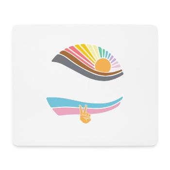 Groovy LGBT Rights Pride - Vintage Gay Lesbienne - Tapis de souris (format paysage) - blanc - Devant
