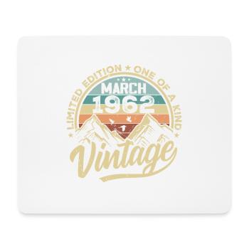 March 1962 Birthday - Born March 1962 - Mouse Pad (horizontal) - white - Front