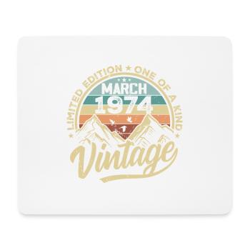 März 1974 Geburtstag - Jahrgang März 1974 - Mousepad (Querformat) - Weiß - Vorne