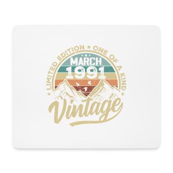 März 1991 Geburtstag - Jahrgang März 1991 - Mousepad (Querformat) - Weiß - Vorne
