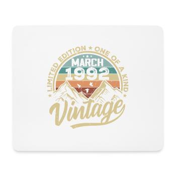 March 1992 Birthday - Vintage March 1992 - Mouse Pad (horizontal) - white - Front