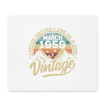 March 1959 Birthday - Vintage March 1959 - Mouse Pad (horizontal) - white - Front