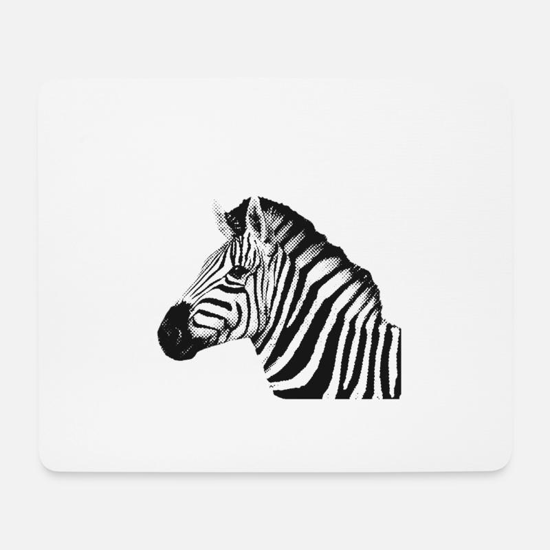 Zebra Design | Punktraster | Schwarz & Weiß - Mousepad (Querformat) - Weiß