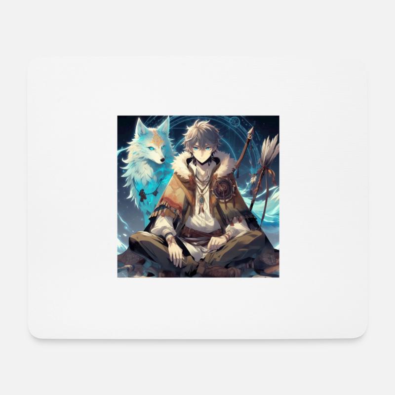 Magischer Kampf - Mousepad (Querformat) - Weiß