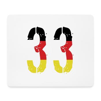 33 Zahl Deutschland Trikot - Mousepad (Querformat) - Weiß - Vorne