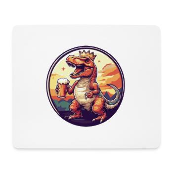 Dinosaur T-Rex Beer Comic - Mouse Pad (horizontal) - white - Front
