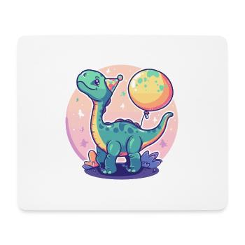 Dinosaur brontosaurus birthday comic - Mouse Pad (horizontal) - white - Front