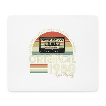 1980 ' s Born Vintage Anniversaire Cadeau rétro - Tapis de souris (format paysage) - blanc - Devant