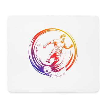 Fussballer Fussball Spieler Silhouette Bunt - Mousepad (Querformat) - Weiß - Vorne