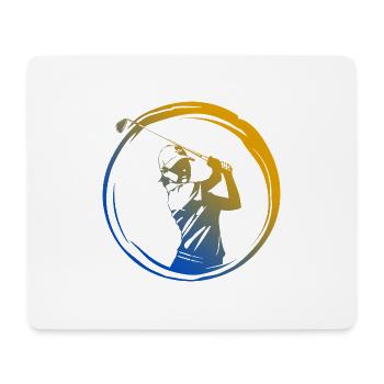 Silhouette de golfeur coloré - Tapis de souris (format paysage) - blanc - Devant
