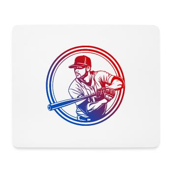 Silhouette de baseball coloré - Tapis de souris (format paysage) - blanc - Devant