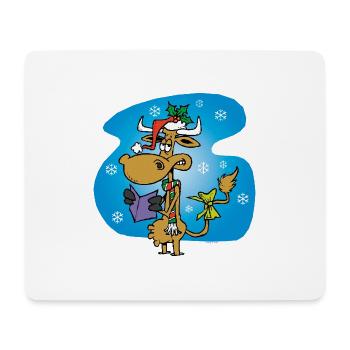 Cow Santa Claus *funny* - Mousepad (Querformat) - Weiß - Vorne