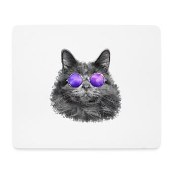 Coole Katze mit Sonnenbrille Cat Lustiges Geschenk - Mousepad (Querformat) - Weiß - Vorne