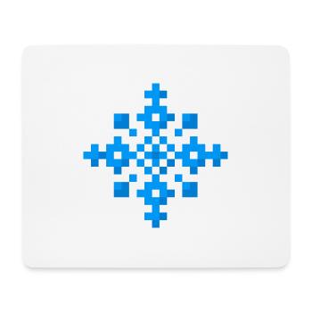 Schneeflocke (Pixel art) - Mousepad (Querformat) - Weiß - Vorne