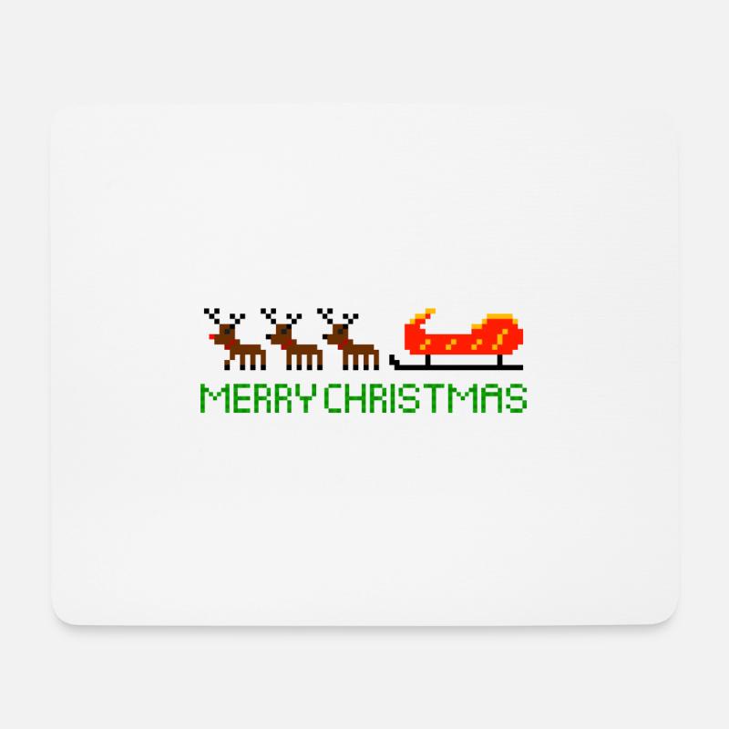 Rentiere mit Schlitten - Mousepad (Querformat) - Weiß