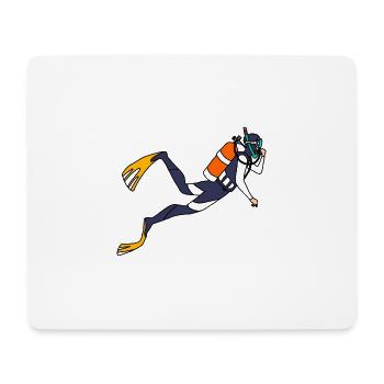 Taucher - Mousepad (Querformat) - Weiß - Vorne