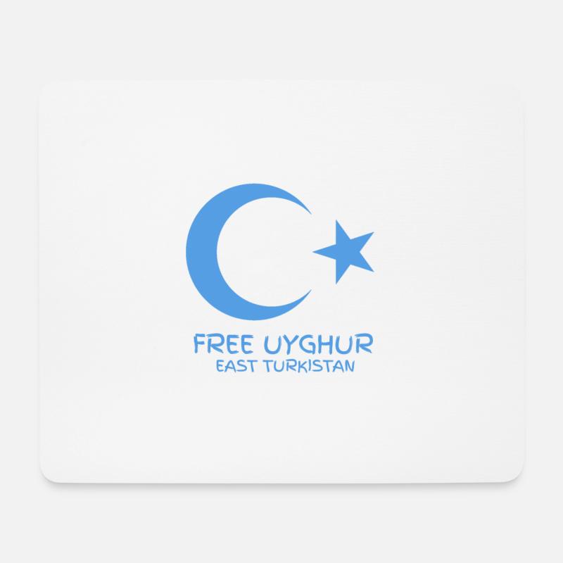 FREE UYGHUR - East Turkistan - Mousepad (Querformat) - Weiß