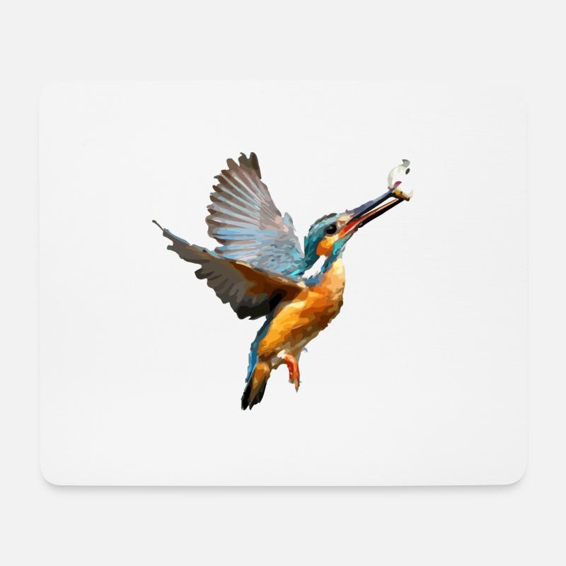 kingfisher - Mousepad (Querformat) - Weiß