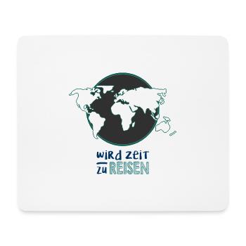 wird Zeit zu reisen Logo - Mousepad (Querformat) - Weiß - Vorne