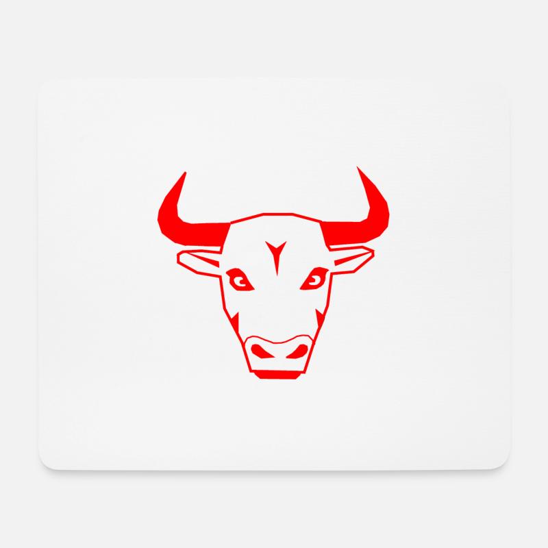 Bull in red - Mouse Pad (horizontal) - white