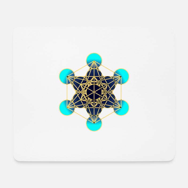 Metatronenwürfel - Mousepad (Querformat) - Weiß
