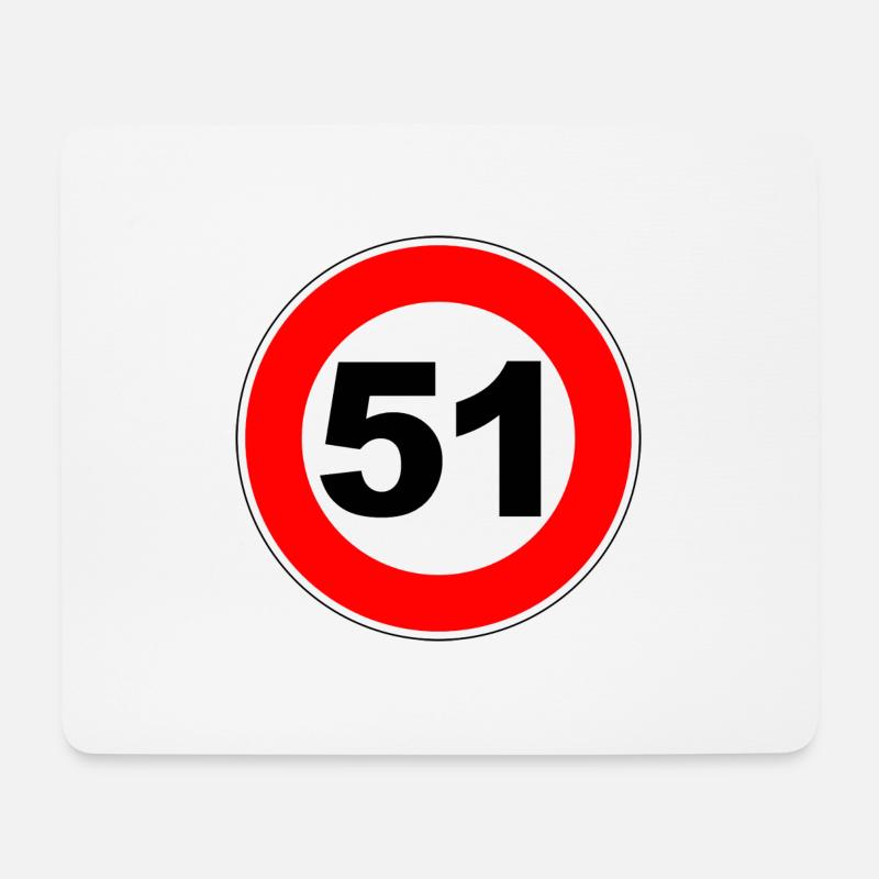 51. Geburtstag - 51 - Feier - Straßenschild - Mousepad (Querformat) - Weiß