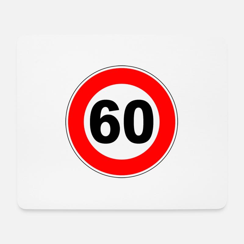 60. Geburtstag - 60 - Feier - Straßenschild - Mousepad (Querformat) - Weiß