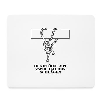 Seemannsknoten Rundtörn mit zwei halben Schlägen - Mousepad (Querformat) - Weiß - Vorne