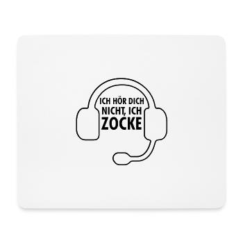 Ich hör dich nicht ich zocke schwarz - Mousepad (Querformat) - Weiß - Vorne