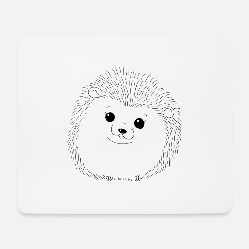 Igel - Mousepad (Querformat) - Weiß