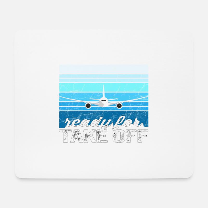 Ready for Take Off - Vintage Sun Gift - Mouse Pad (horizontal) - white