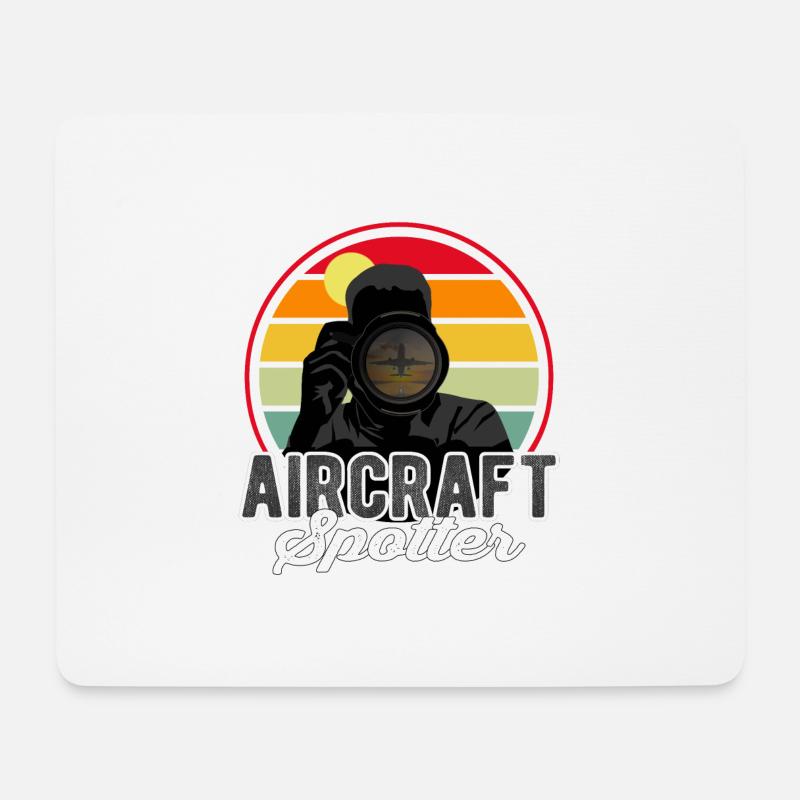 Aircraft Spotter Sonnenuntergang - Geschenk Pilot - Mousepad (Querformat) - Weiß