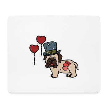 Carlin Enfants École Cadeau d’anniversaire Chiens - Tapis de souris (format paysage) - blanc - Devant