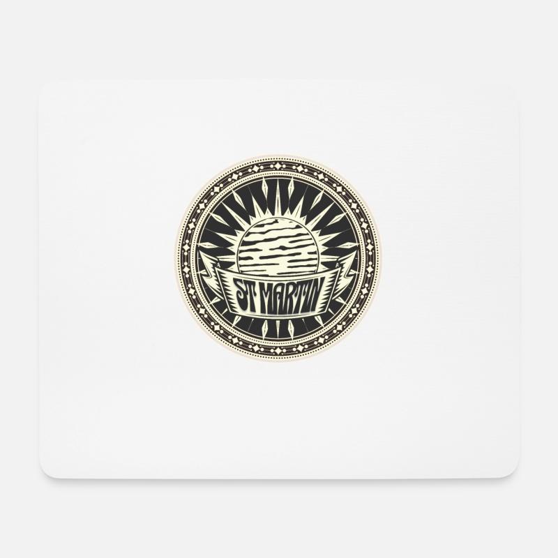 St. Martin Retro Karibischer Sonnenschein - Mousepad (Querformat) - Weiß