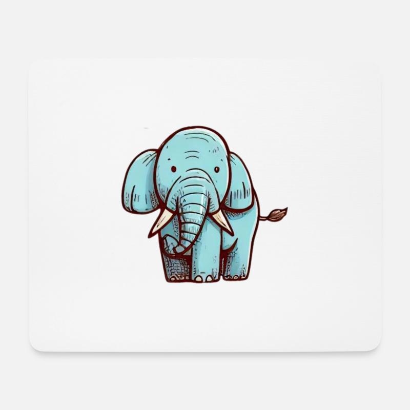 Elefantisch - Mousepad (Querformat) - Weiß