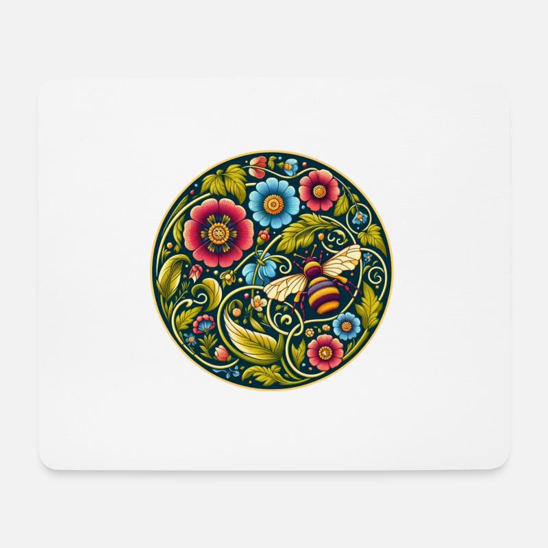 Biene im Glück - Mousepad (Querformat) - Weiß