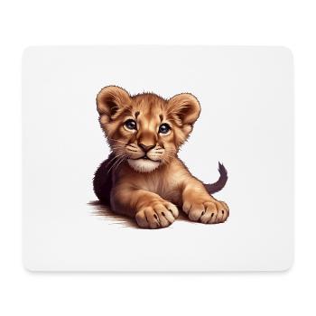 Little (Cute Lion Cub) - Mouse Pad (horizontal) - white - Front