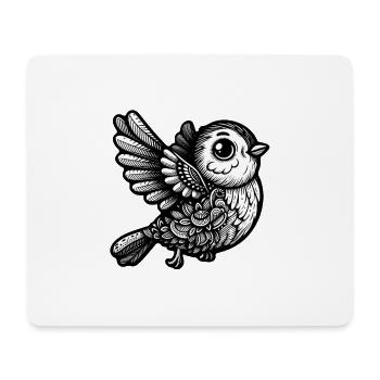 Oiseau chanteur mélodique Sérénité - Tapis de souris (format paysage) - blanc - Devant