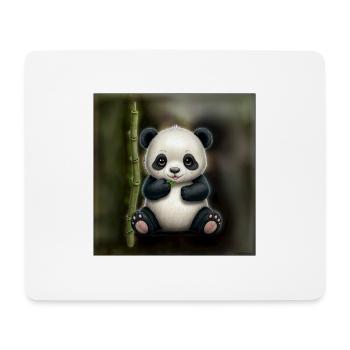 Süßer Panda mit Bambus - Mousepad (Querformat) - Weiß - Vorne