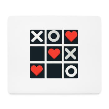 Tic Tac Toe Love gagne - Tapis de souris (format paysage) - blanc - Devant