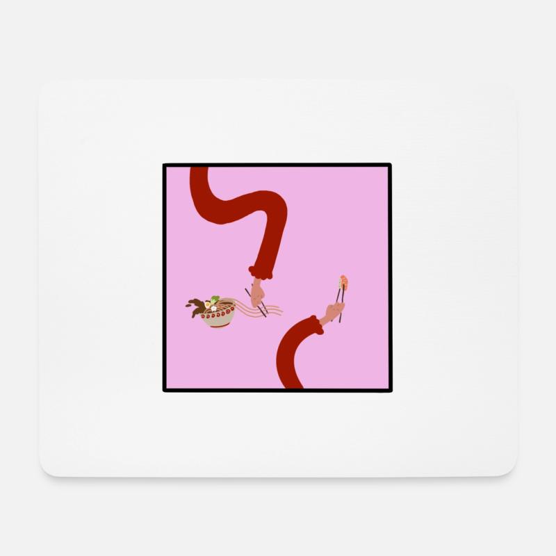 Ramen Date - Mousepad (Querformat) - Weiß