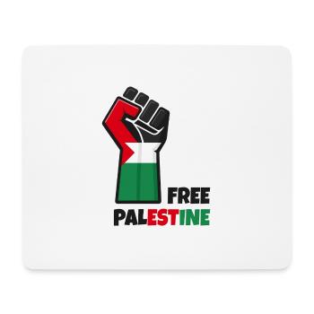 Poing levé avec drapeau palestine. Free Palestine - Tapis de souris (format paysage) - blanc - Devant