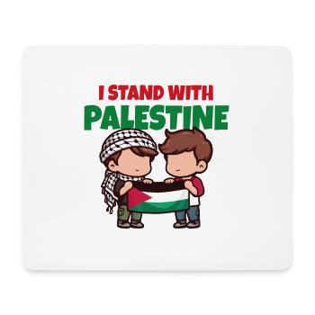 I stand with Palestine. Friends with flag Keffiyeh - Tapis de souris (format paysage) - blanc - Devant