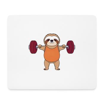 Sloth doing weightlifting in the gym Lazy resolutions - Mouse Pad (horizontal) - white - Front