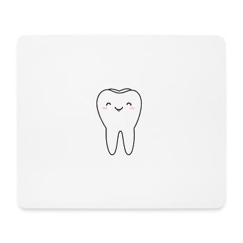 Fröhlicher Zahn Cartoon - Mousepad (Querformat) - Weiß - Vorne