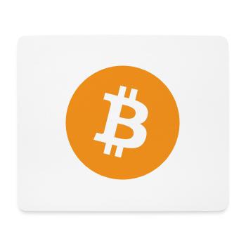Bitcoin Symbol im Orange Kreis - Mousepad (Querformat) - Weiß - Vorne